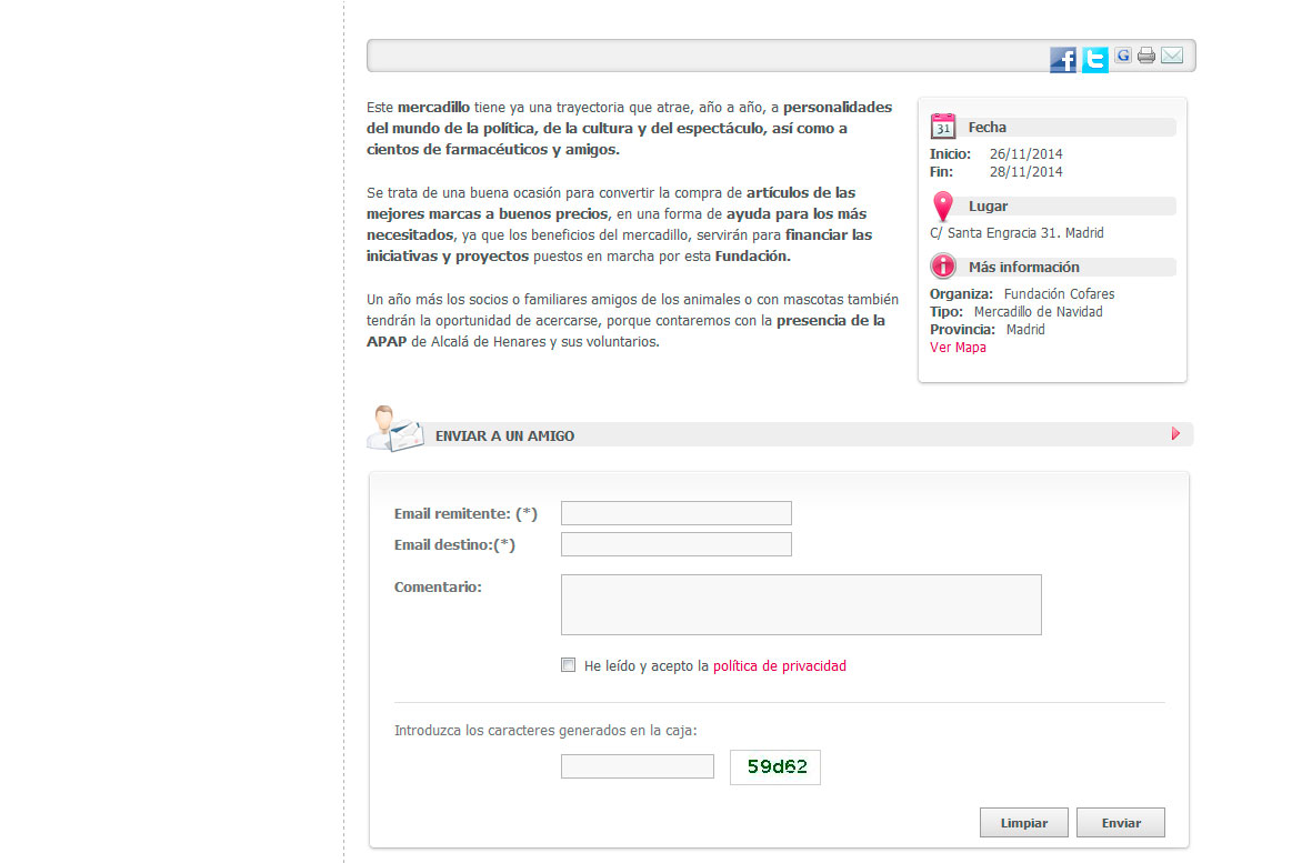 Cofares - Eventos detalle