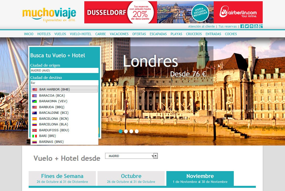 Muchoviaje - Autocomplete
